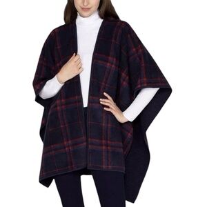 Ike Behar Plaid Women's‎  Wrap(Navy/Red,One size)